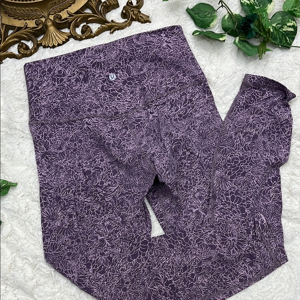 Purple Floral Lululemon Leggings